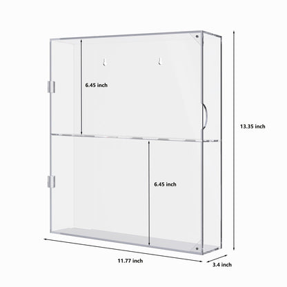 UoYeet Acrylic Display Cabinet for Both Wall Mount and Desktop Showcasing, 2 Layer Clear Display Case for Mini Toys, Pop Figurines