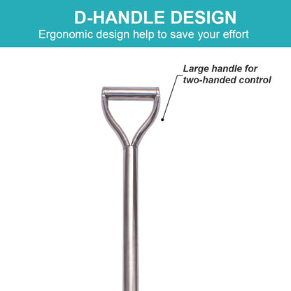 LUBAN Stainless Steel Shovel Length:80 Square Metal Shovel with D Handle Stainless Steel Spade Shovel with a Flat Front Edge Gardening Camping