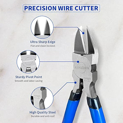 Wire Cutters 10 Pack, KAIHAOWIN 6 inch Dikes Small Wire Cutters Flush Cutters Wire Snips Clippers Diagonal Cutters Side Cutters Cutting Pliers for Crafting