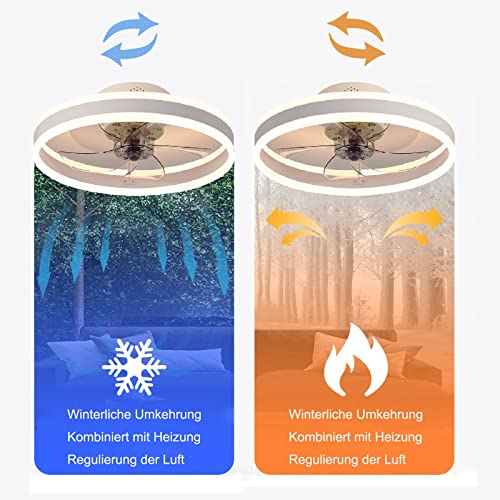 Wildcat Ceiling Fans with Lights, Quiet Modern LED with Remote Control Timer Fan Ceiling Light Fan Light for Living Room Bedroom Dining Room (Colour: