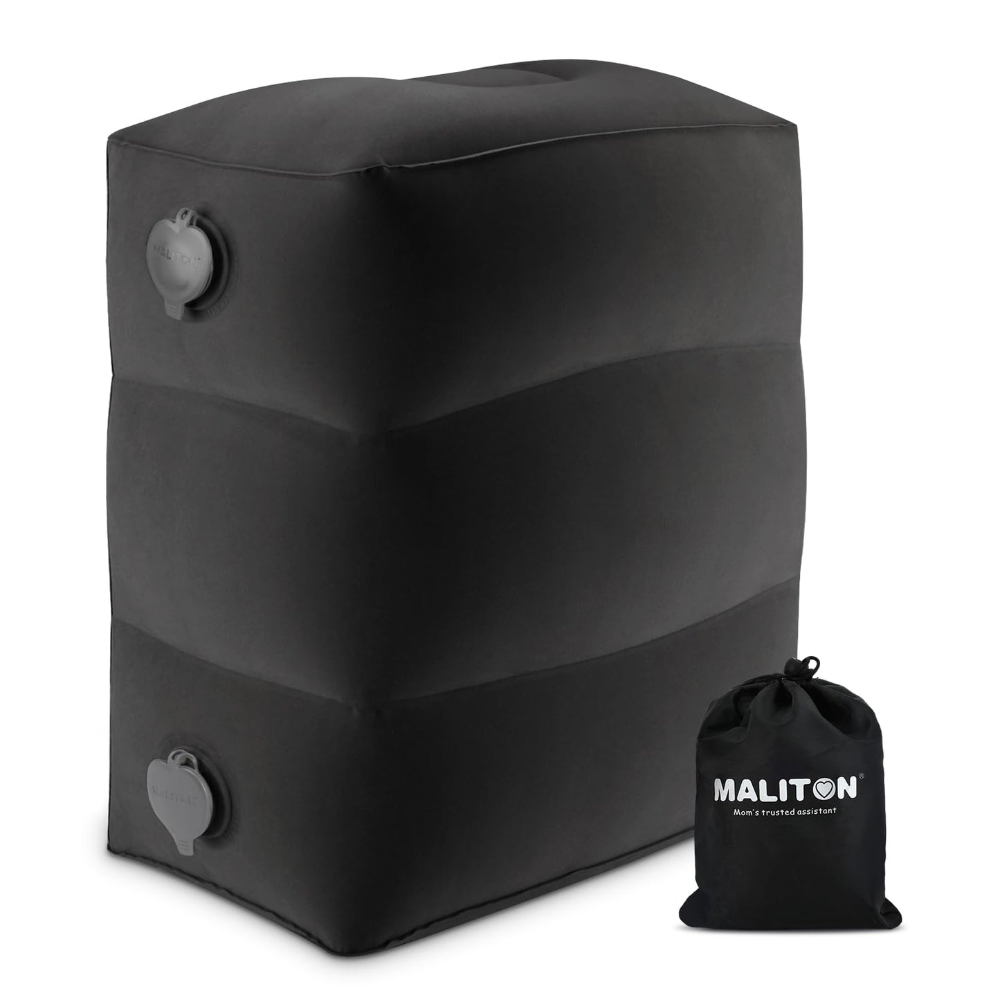 Maliton Airplane Footrest, Inflatable Foot Rest for Kids (Black, 1 Pack)