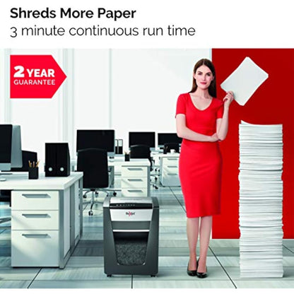 Rexel Momentum X406 Cross Cut Paper Shredder, Shreds 7-6 Sheets (70-80 gsm), 15 Litre Bin, Black, 2104569