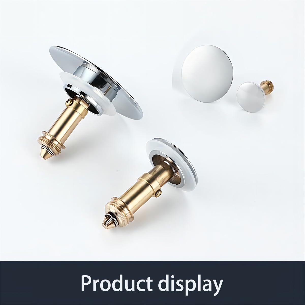 Qrity Push Pop-Up Click Clack Plug Stopper (38mm), Bathroom Sink Drain Plug Stopper, Drain Sink Waste Plugs, Brass Pop-up Stopper