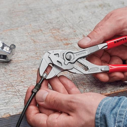 Knipex Pliers Wrench pliers and a wrench in a single tool chrome-plated, plastic coated 180 mm 86 03 180