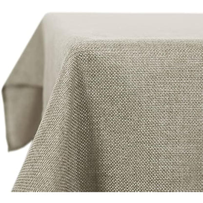 Deconovo Rectangle Tablecloth Faux Linen Water Resistant Table Cloth for Dinning 52x70in(132x178cm) Linen