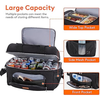 Lifewit Cooler Bag Insulated Large Shopping Bag, Double Decker Soft Cooler Soft-Sided Cooling Bag for Beach/Picnic/Sports