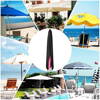 PATIO PLUS Parasol Cover, Garden Umbrella Covers 190* 25 * 50cm Waterproof 600D Oxford Fabric PVC Coating, Black