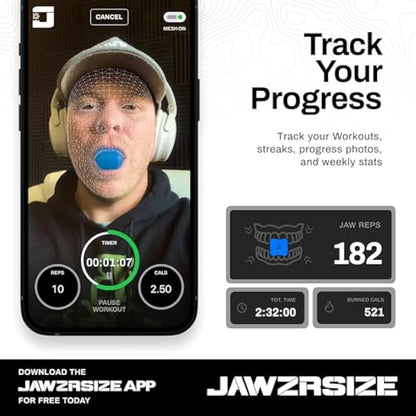 Jawzrsize Pop 'N Go Jaw, Face, and Neck Exerciser - Define Your Jawline, Slim and Tone Your Face, Look Younger and Healthier - Helps Reduce Stress and Cravings - Facial Exerciser (Advanced Green)