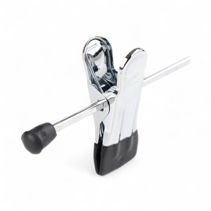 10x Metal Trouser & Skirt Clip Hanger – 40cm Chrome Clothes Hanger with Adjustable Rubber-Dipped Clips – Anti-Rust, Swivel Hook – For Pants, Sheets