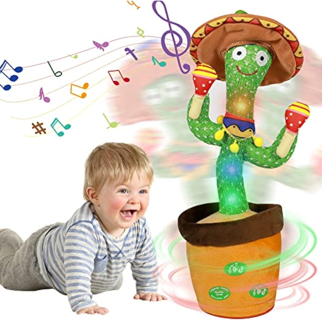 HICAS Dancing Talking Cactus Toy Repeat What You Say Singing Cactus Voice Recorder Baby Toys Volume Control with 120 Songs Funny Children Education Toys, Gifts and Home Decoration