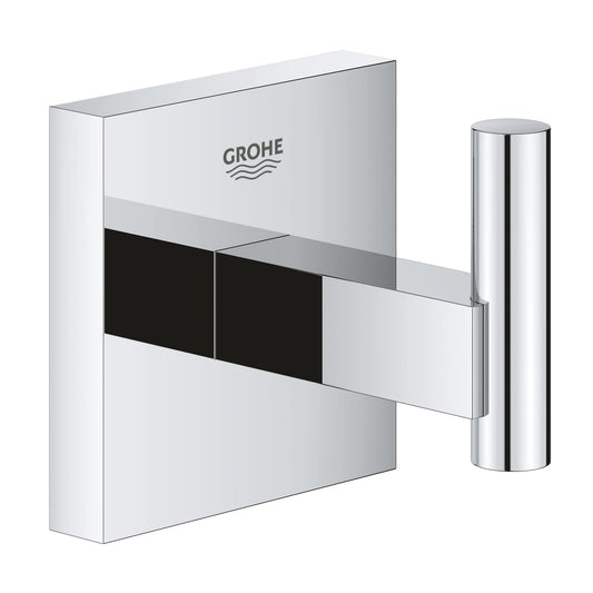 GROHE Start Cube Robe Hook - Bathroom Wall Mounted Shower Towel Hanger (Metal, Concealed Fastening, Including Screws and Dowels), Extra Easy to Fit