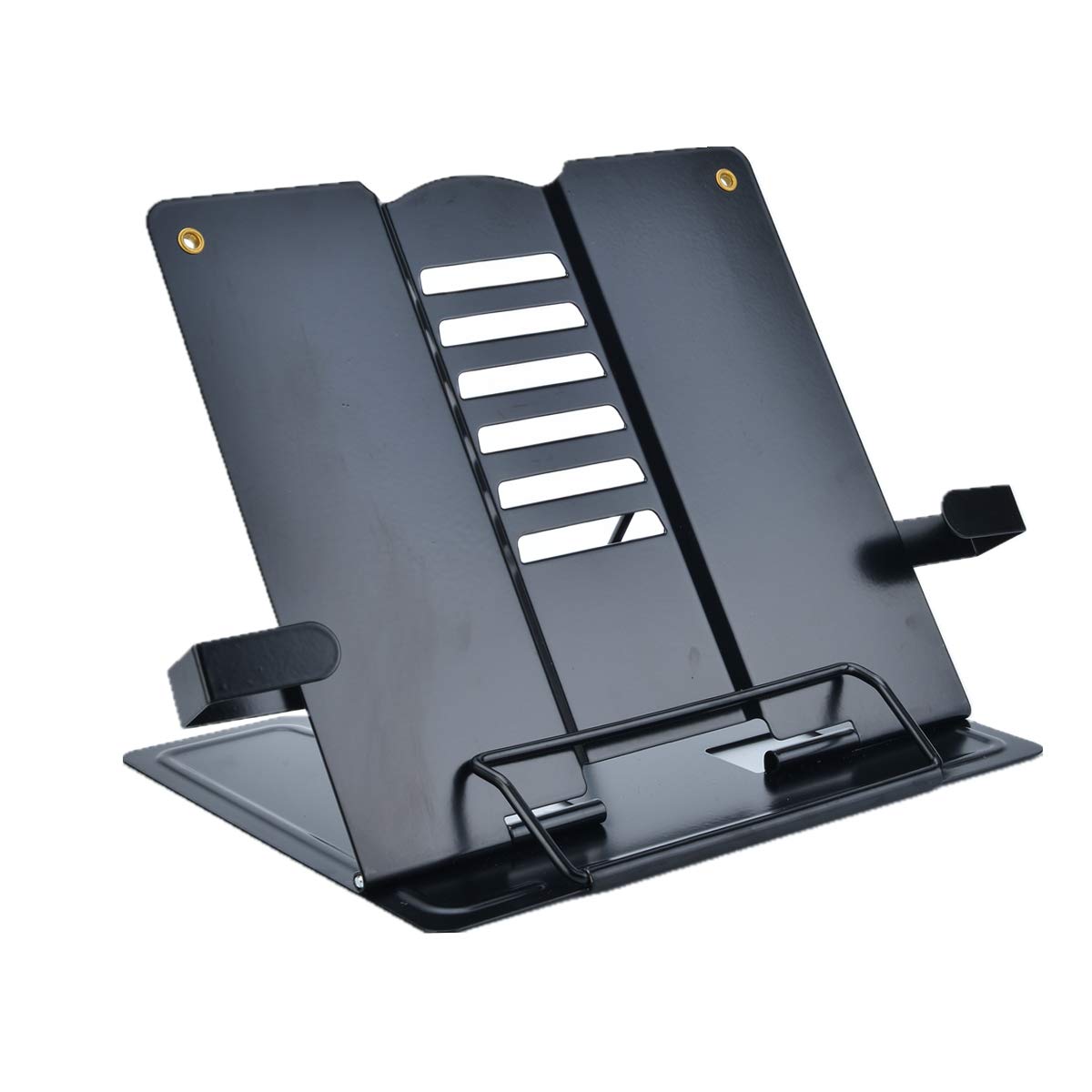 Citmage Desk Book Stand Document Holder Heavy Duty Metal Reading Stand Black for Book Magazine Menu iPad Music Score Speech Draft with 6 Adjustable