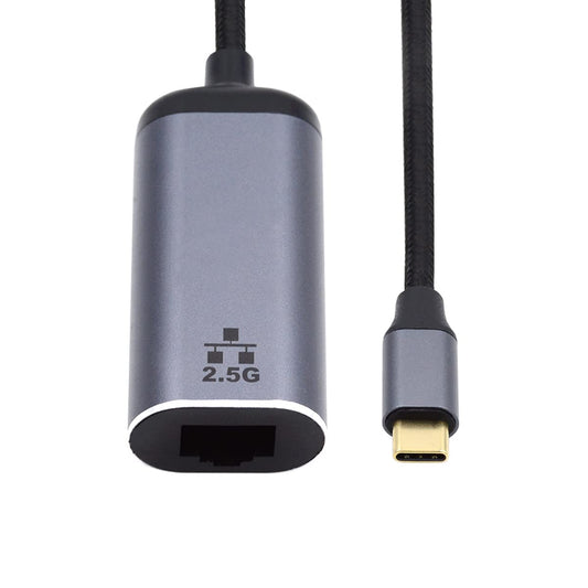 CY USB C to 2.5Gbps Ethernet Adapter,USB 3.1 Type C to RJ45 2500Mbps GBE Gigabit Ethernet Network LAN Cable Adapter for Laptop