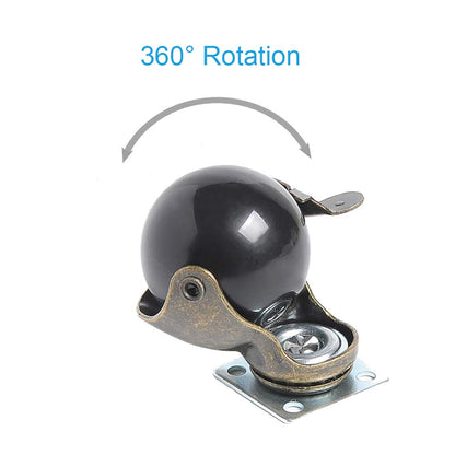 4 Pack, Youngine Antique Ball Caster Wheels Ball Swivel Plate Caster with 360°Rotation for Furniture Ottoman Sofa Cabinets Wheelchairs (1.5 inch)