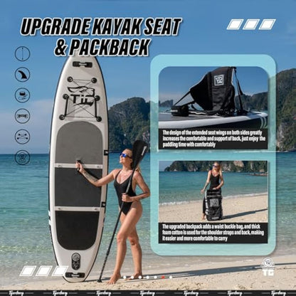 TIGERXBANG Stand Up Paddle Boards 10'6" x 32" x 6"丨10' x 31" x 6" with Premium SUP Board Accessories, Inflatable Paddle Boards for Adults/Kids Stand Up PaddleBoarding