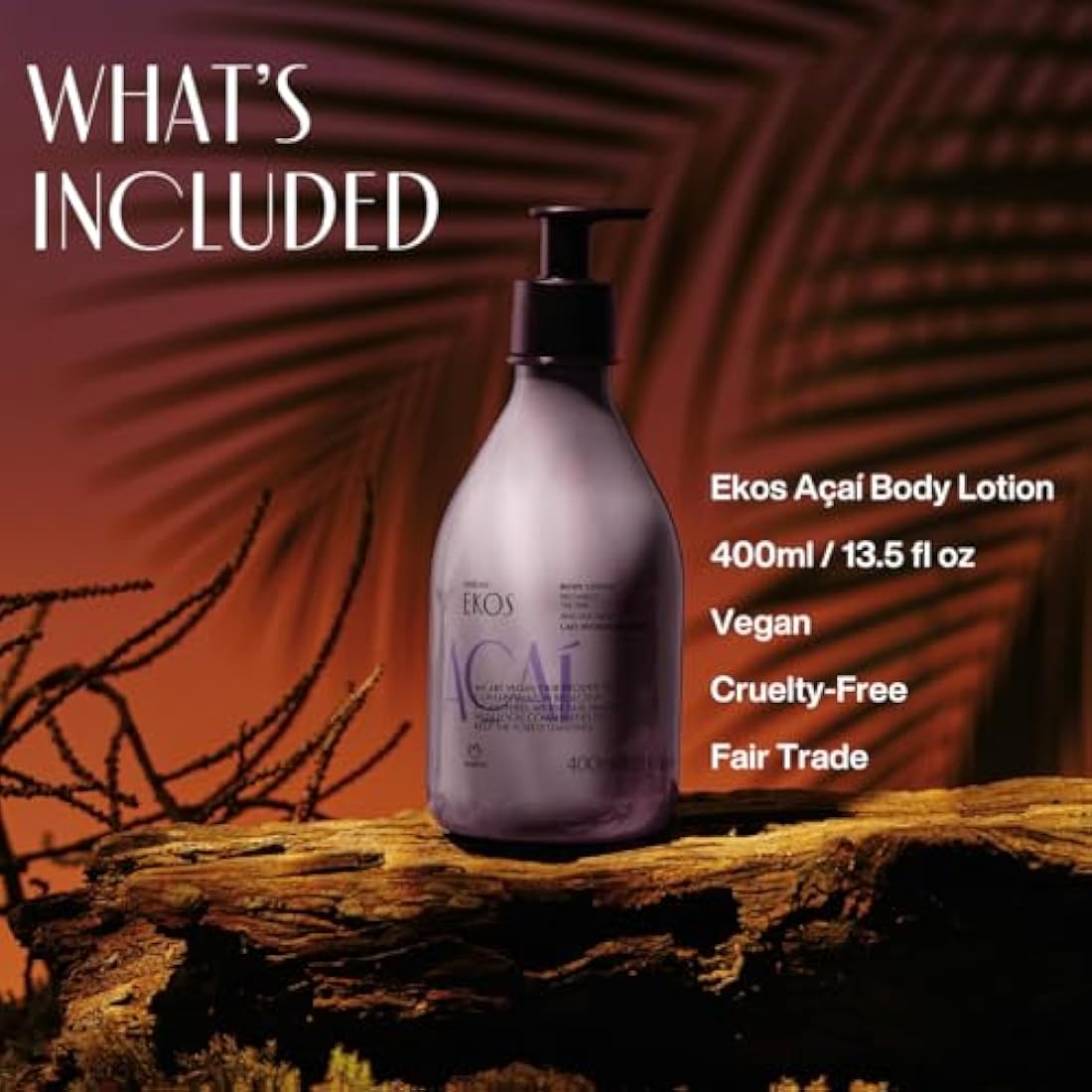 Natura - Ekos Açaí Revitalizing Body Lotion - Vegan Skin Care - 24 Hours of Soft Skin - Improves Skin Elasticity - Acai Oil - Brazilian Beauty Secrets - Self Care & Body Care - 13.5 fl oz (400ml)