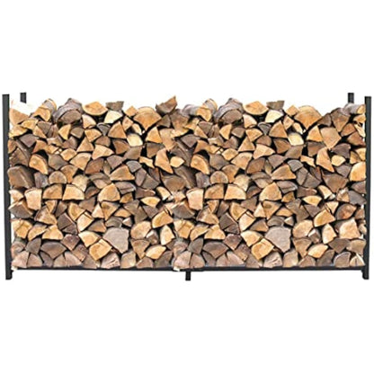 QUICK STAR Metal Firewood Rack Anthracite 200 x 25 x 115 cm Garden Firewood Shelter 0,8 m³ / 1 SRM Stacking Aid Outdoor with Weather Protection Gray