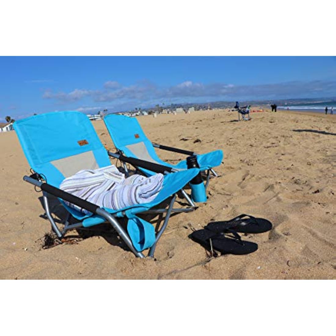 Nice C Low Beach Camping Folding Chair, Ultralight Backpacking Chair with Cup Holder & Carry Bag Compact & Heavy Duty Outdoor, Camping, BBQ, Beach, Travel, Picnic, Festival (1 Pack of Blue)