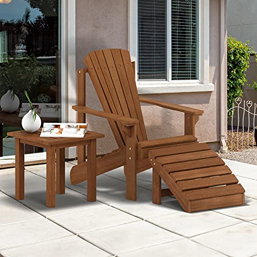Furinno Outdoor Patio End, Side Tables, Wood, Natural, 45 (W) x 43.9 (H) x 44.45 (D) cm,FG18506