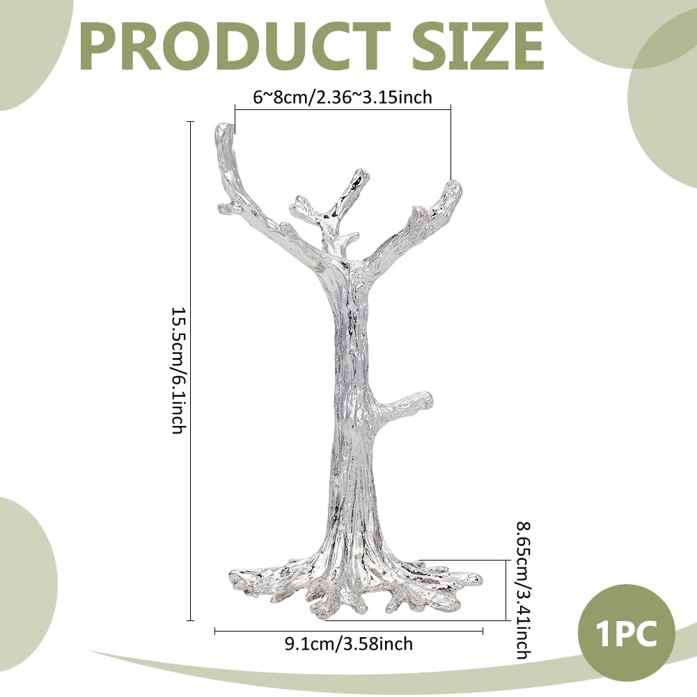PH PandaHall Crystal Ball Stand Tree Shaped Sphere Holder Silver Crystals Holder Rack for 8 to 10cm Spheres Display Stand Metal Stone Ball Base
