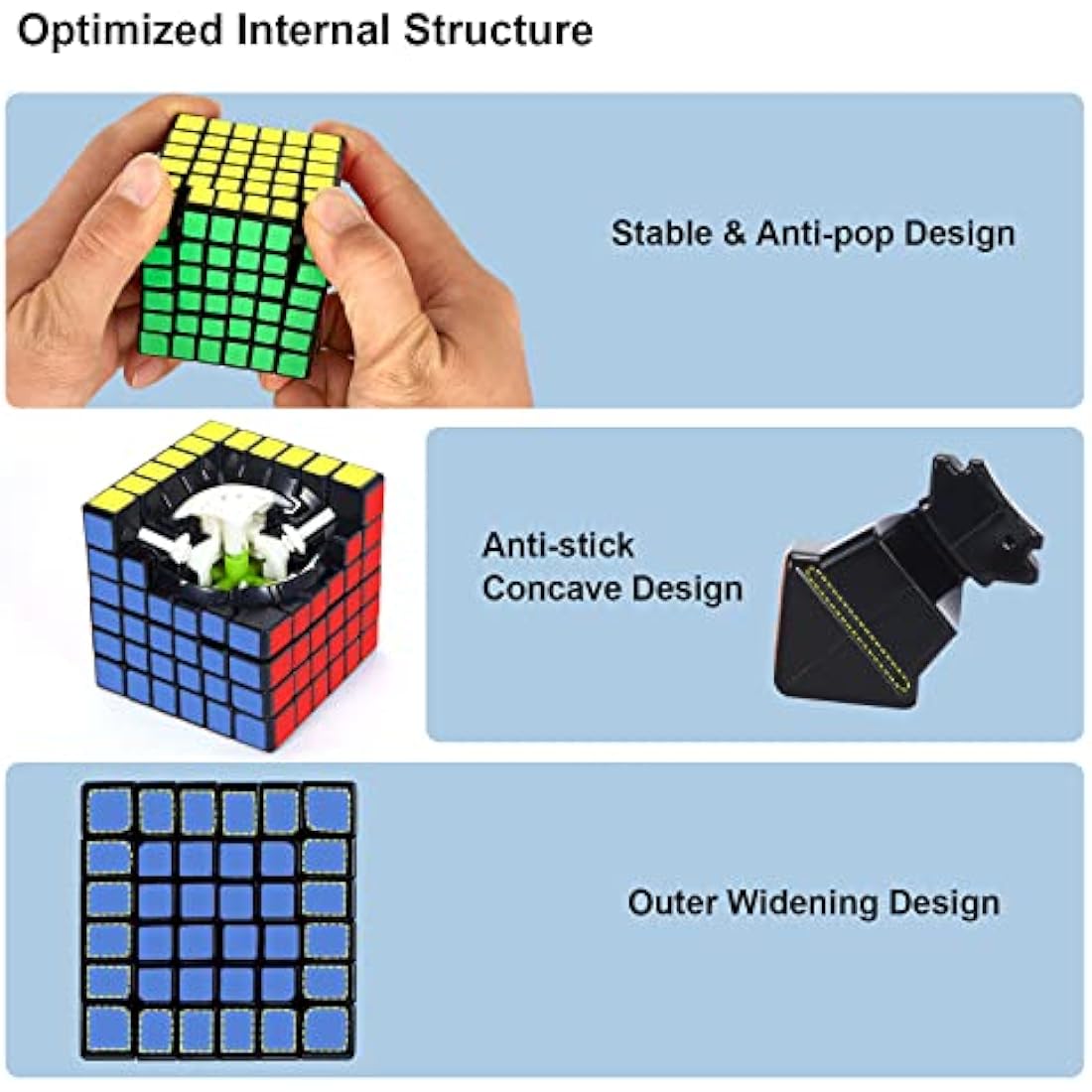 ROXENDA Speed Cube, Original Speed Cube Super-Durable Sticker with Vivid Colors (6x6x6)