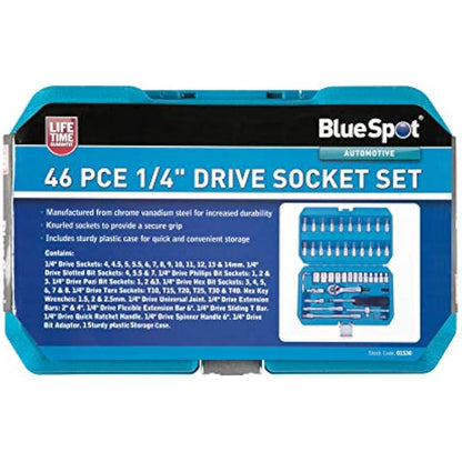 BlueSpot 01530 46 PCE 1/4" Drive Socket Set
