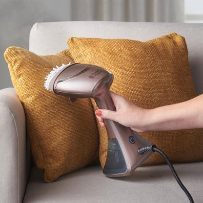 Russell Hobbs Handheld Clothes Steamer [Multipurpose, Antibacterial] Steam Genie Aroma (1800W, 32g/min steam, travel iron, Ceramic, 4 accessories: fragrance diffuser,curtains, clothes) - 28040