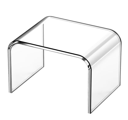 PFOIBOU Acrylic stool,Clear Step Stool, Acrylic Shower Stool, Bathroom Stool for Kitchen, Bathroom,House, Load Capacity to 113 kg (Clear, No Non-Slip)