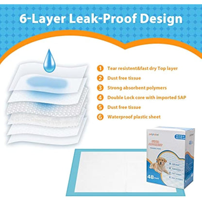 petphabet large puppy pads 60x90cm super absorbent XXL dog training pads pet Puppy Pads pee pads 48 counts (24 * 36 Inches)