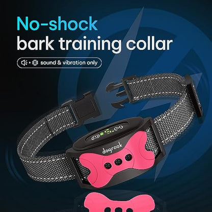 DogRook Dog Bark Collar - Rechargeable Smart Anti Barking Collar for Dogs - Waterproof No Shock Bark Collar for Small/Medium/Large Dogs - Anti Bark Collar for Dogs with 5 Sensitivity Levels