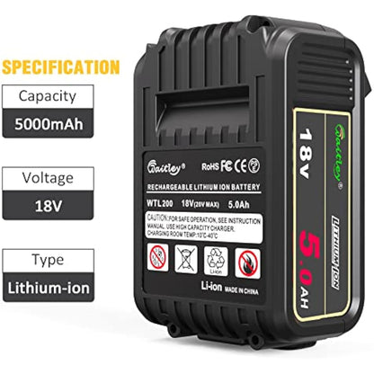 Waitley 18V 5.0A DCB184 Replacement Battery Compatible with Dewalt 18V Series Cordless Power Tools…