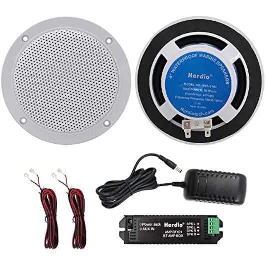 Herdio 160W 4 Inch Ceiling Speaker Kit Amplifier Water Resistant Ceiling Speakers For Bathroom Kitchen Home Outdoor,compatible with Bluetooth