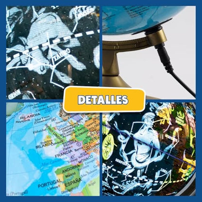 BIG MINDS - Interactive Globe In Spanish | Globe Lamp Night & Day Modes | Globe For Kids | Globes Of Earth LEDLight | World Globe For Kids 8 Years Old And Above Interactive