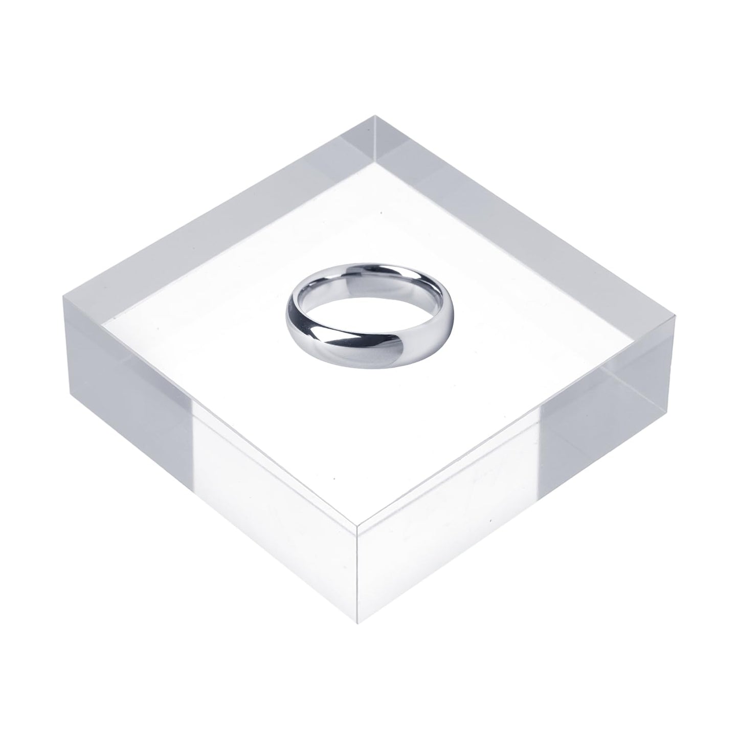 sourcing map Acrylic Square Display Blocks, 76.2 x 76.2 mm/3" x 3" Clear Jewelry Display Base Polished Cube Riser Stand Display Holder Base for Ring