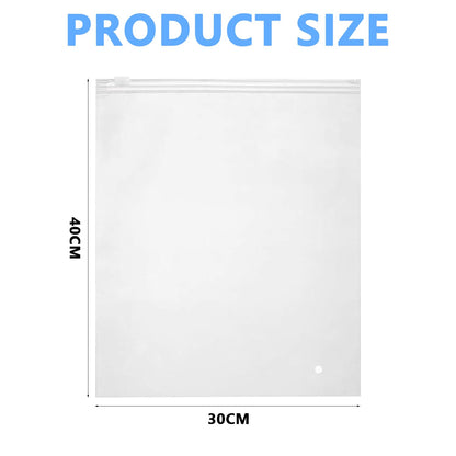 ZipLock Bags for Clothes Large Zip lock Bags for Clothes Reusable Hospital Bag Organiser Pouches 40x30cm Waterproof Plastic Luggage Organiser for