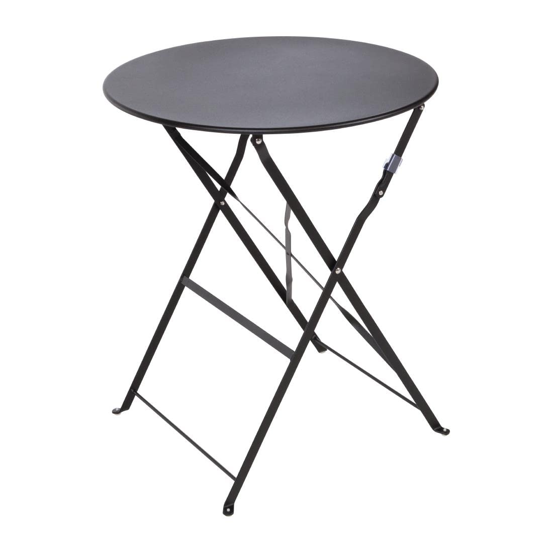 Bolero Black Pavement Style Steel Table 710X595mm Garden Restaurant Commercial