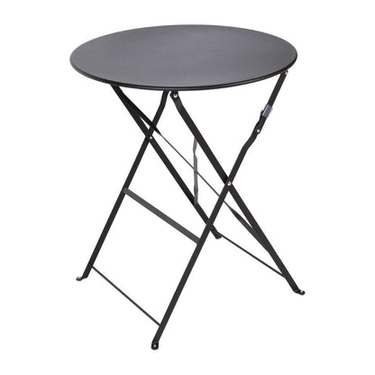 Bolero Black Pavement Style Steel Table 710X595mm Garden Restaurant Commercial