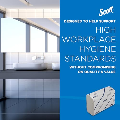 Scott Essential Hand Towels 6636 - Narrow-Fold Paper Hand Towels - 12 Clips x 220 White Paper Towels (2,640 Total)
