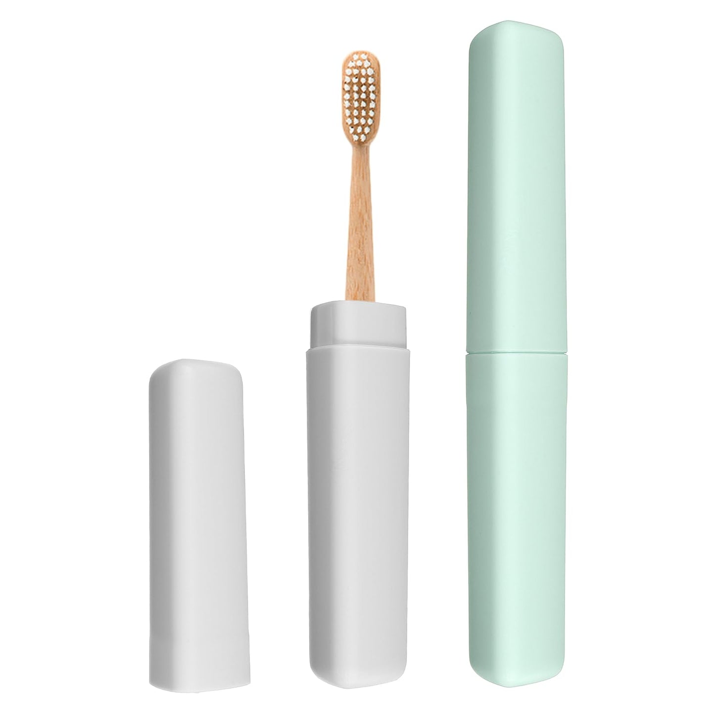 sourcing map 2Pcs Travel Toothbrush Case, 8.27 x 1.38" Portable Travel Toothbrush Holder, Plastic Toothpaste Container for Bathroom, Gym