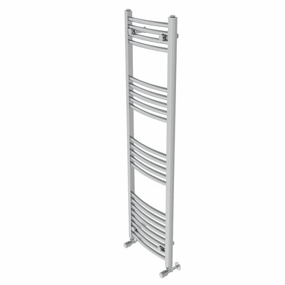 Warmehaus Modern Bathroom Heated Towel Rail 1400x400mm Curved Chrome