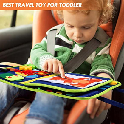 Hooku Busy Board for Toddlers, Montessori Toys for 3 Year Olds, Learning toys for 3 Year Olds, Baby Sensory Toys for 3 Year Old, Fine Motor Skills Toys, Toddler Travel Toys, Baby Gifts