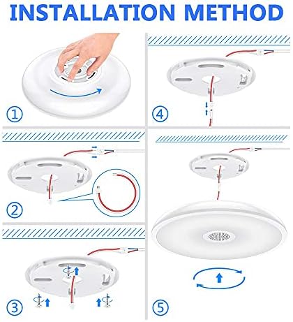 Horevo Bathroom Ceiling Light with Bluetooth Speaker and Remote Control Waterproof IP65, RGB Colour Change, 11 inch 18W Daylight Flush Mount Ceiling Lamp for Bathroom, Kitchen, Bedroom
