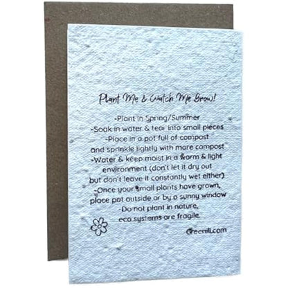 Small Plantable Seed Paper Thank You Cards - Handmade, Eco Friendly & Recycled Gratitude Notes/Giftcards for Teacher, Friend, Wedding etc - Biodegradable Pack of 32 A7 Mini Greeting Gifts