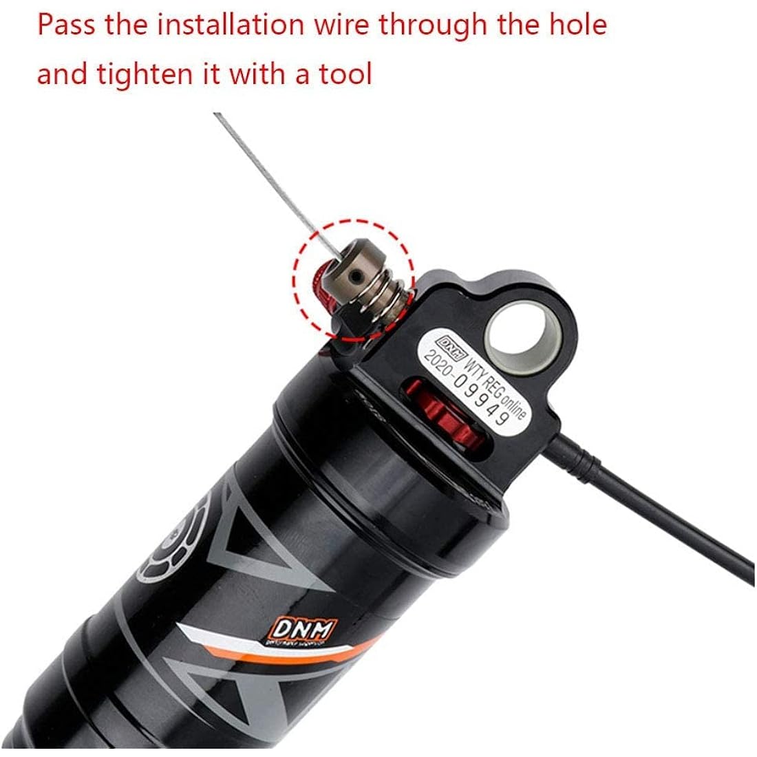 splumzer Mountain Bike Shocks Absorber Air Rear Shock - Rebound/Lock Out/Air Pressure Adjustable (200MM, Remote Lockout)