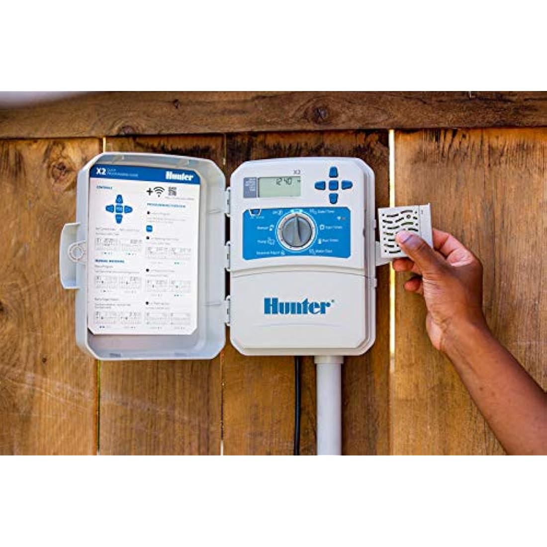 Hunter HUNTER X2 401-4 Stations Programmer, Compatible WiFi Wand Module, Self-Protected, Hydrawise Platform, ROAM X Remote Controls