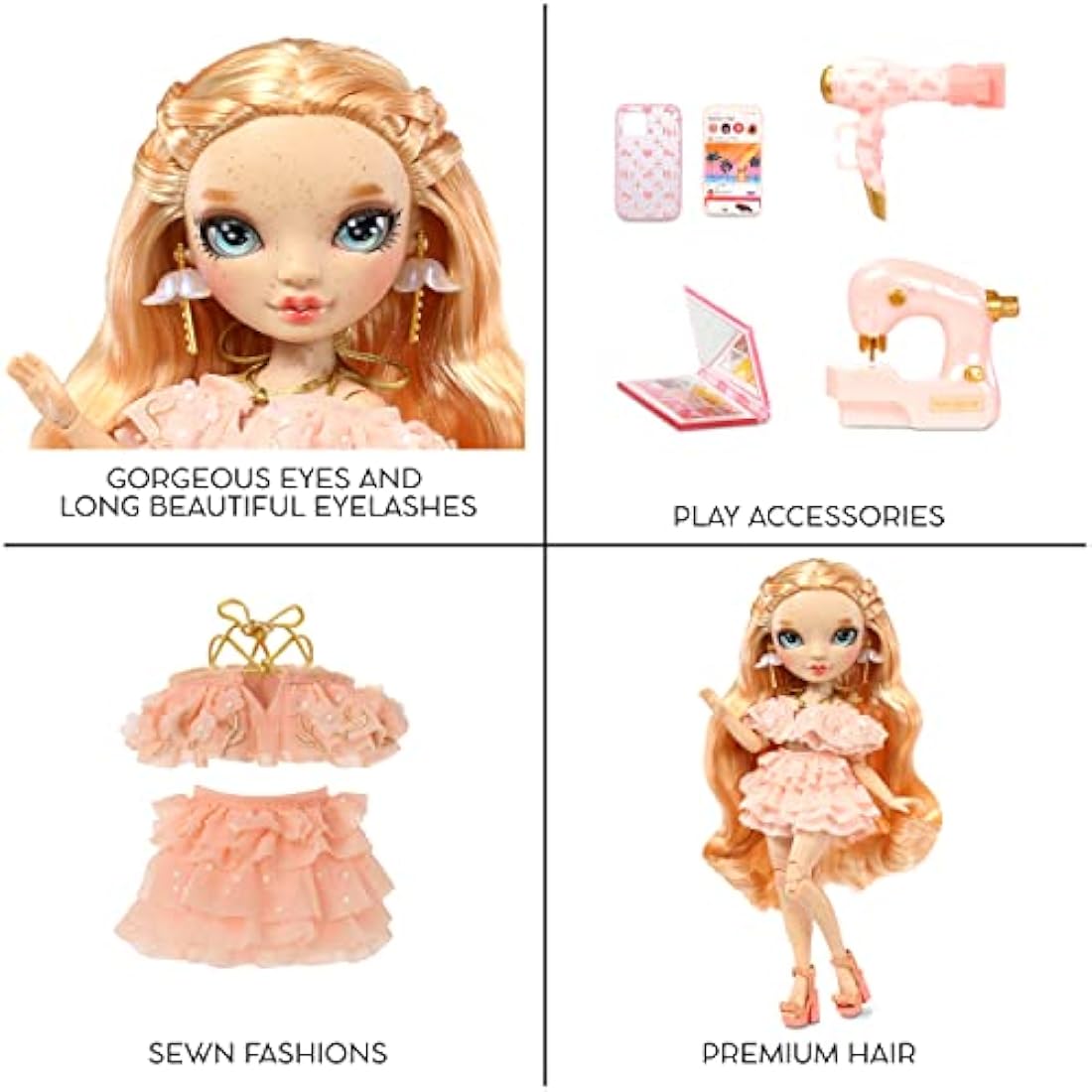 Rainbow High Fashion Doll – VICTORIA WHITMAN - Light Pink Doll with Freckels – Fashionable Outfit & 10+ Colourful Play Accessories - For Collectors and Kids Ages 4-12 Years