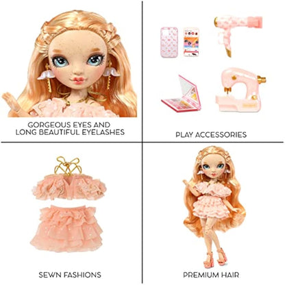 Rainbow High Fashion Doll – VICTORIA WHITMAN - Light Pink Doll with Freckels – Fashionable Outfit & 10+ Colourful Play Accessories - For Collectors and Kids Ages 4-12 Years
