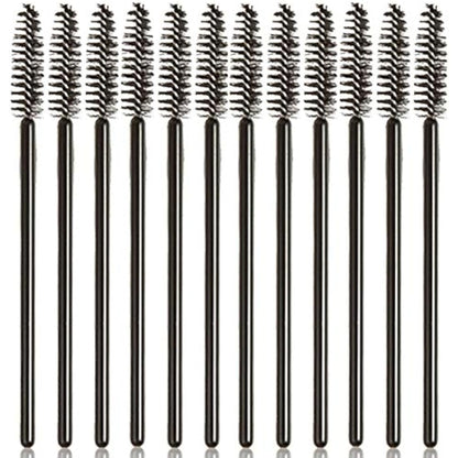 50 PCS Disposable Eyelash Brushes Mascara Wands Eye Lash Eyebrow Applicator Cosmetic Makeup Brush Tool Kits (black)