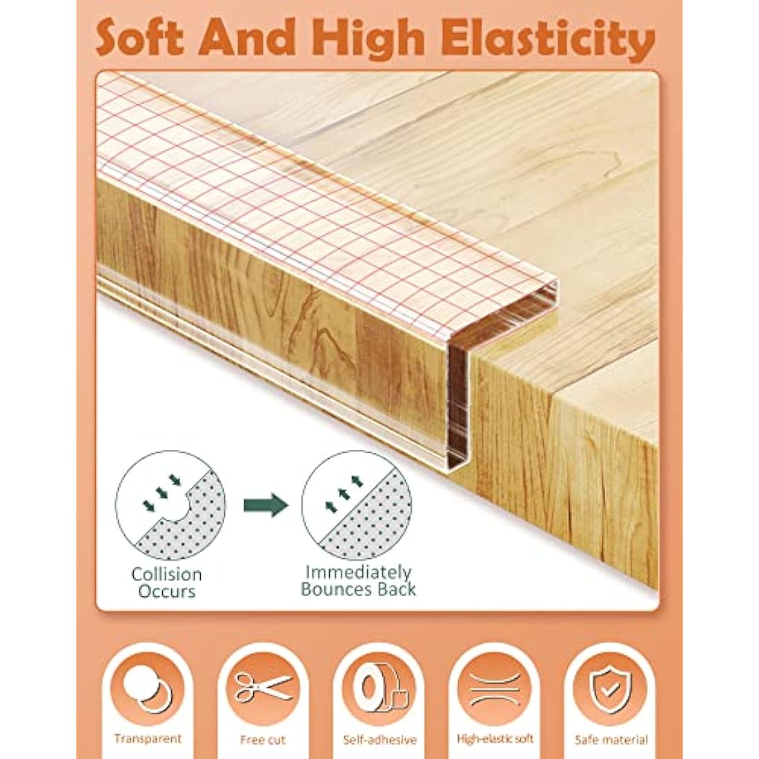 Clear Edge Protector Strip, 1m Extra Strong Transparent Baby Proofing Corners Guards, Extra Wide Nano Tape, Baby Child Safety Tables Corner Guards for Furniture Against Sharp Corners（3cm Width）