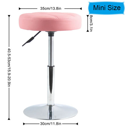 FURWOO Round Cushion Salon Stool Massage Chair Adjustable Swivel Spa Stool for Beauty Nail Home Bar Work Low Bar Chair for Barber Shop Small(Pink)
